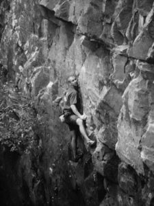 J.R. Plate rock climbing 