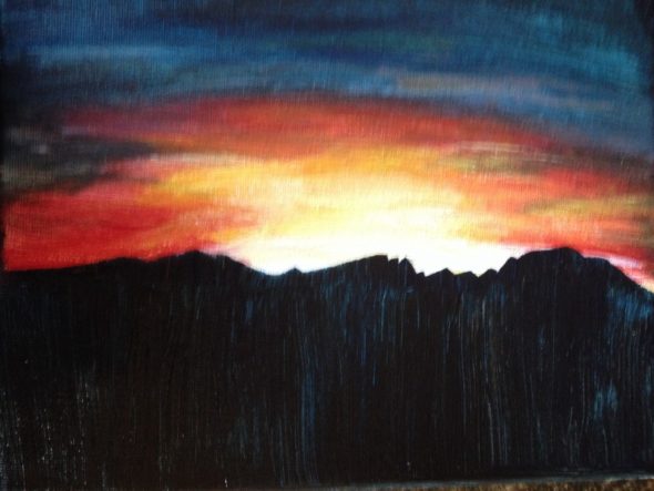 Painting of sunset by Natalie Bender