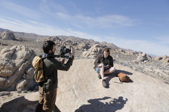 Author Tyler Dunning and director Chad Clendenin filming at Joshua Tree.