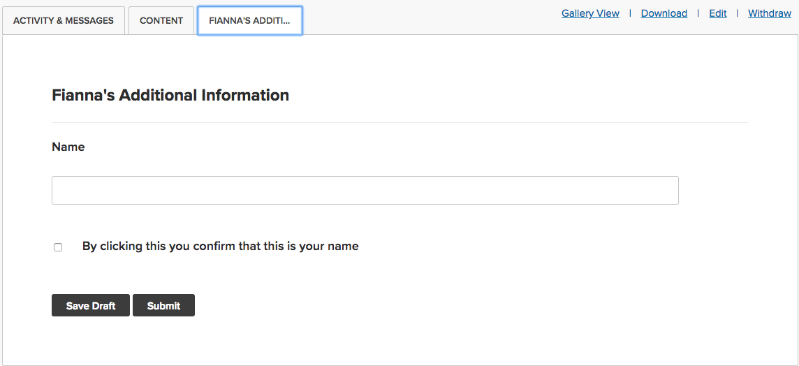 What the unique name looks like to a submitter