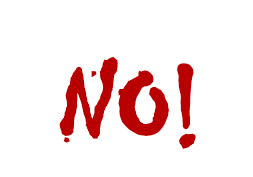 image of red letters that say "no"