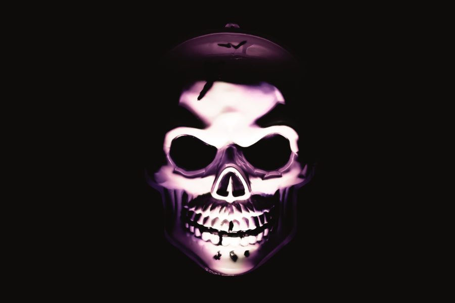 stock image of illuminated skull