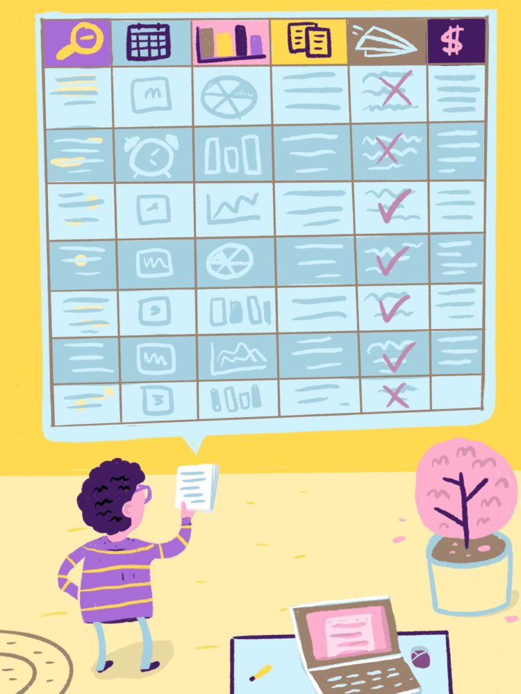 illustration of spreadsheet