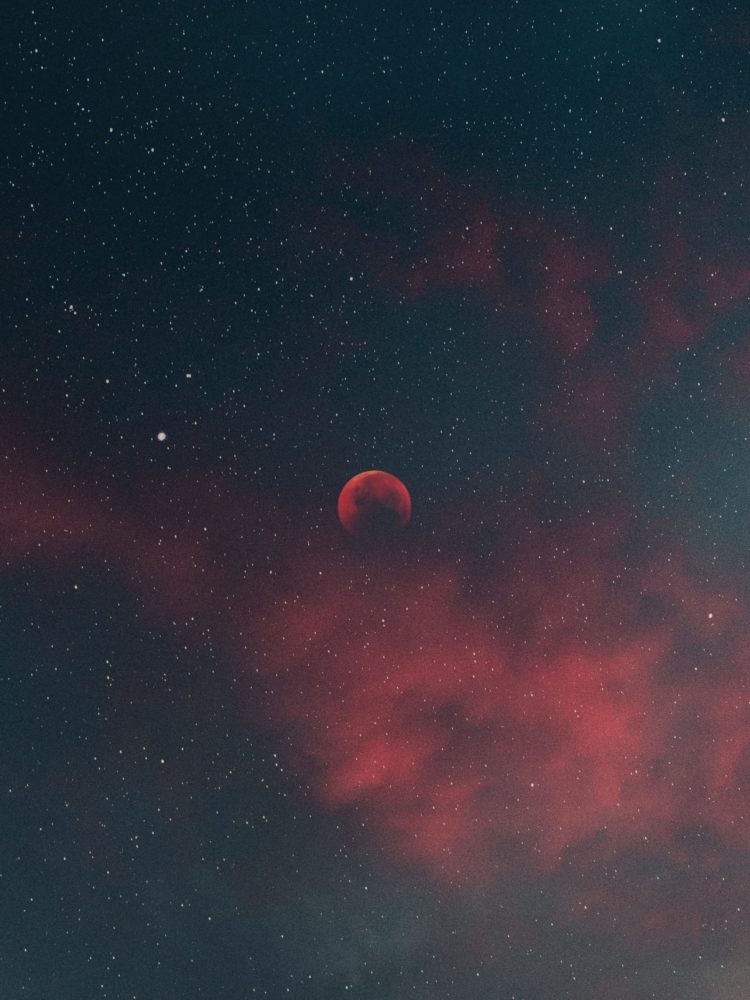 red in the night sky