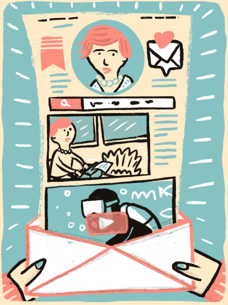 illustration of newsletters by writers